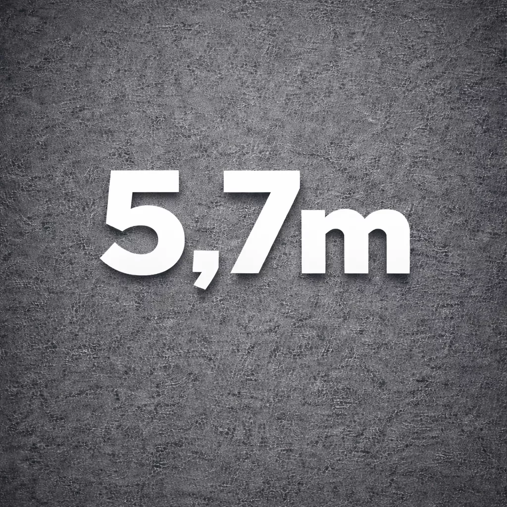 5,7m